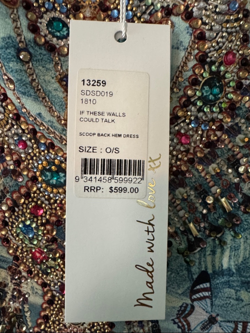 Camilla Aqua Multi-Color Beaded High-Low Dress O/S - Picture 2 of 15